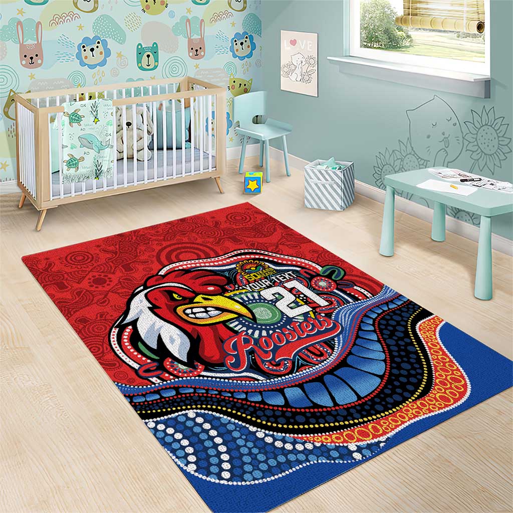Custom Roosters Honouring First Nations Area Rug NAIDOC 2026 Deadly 50 Years