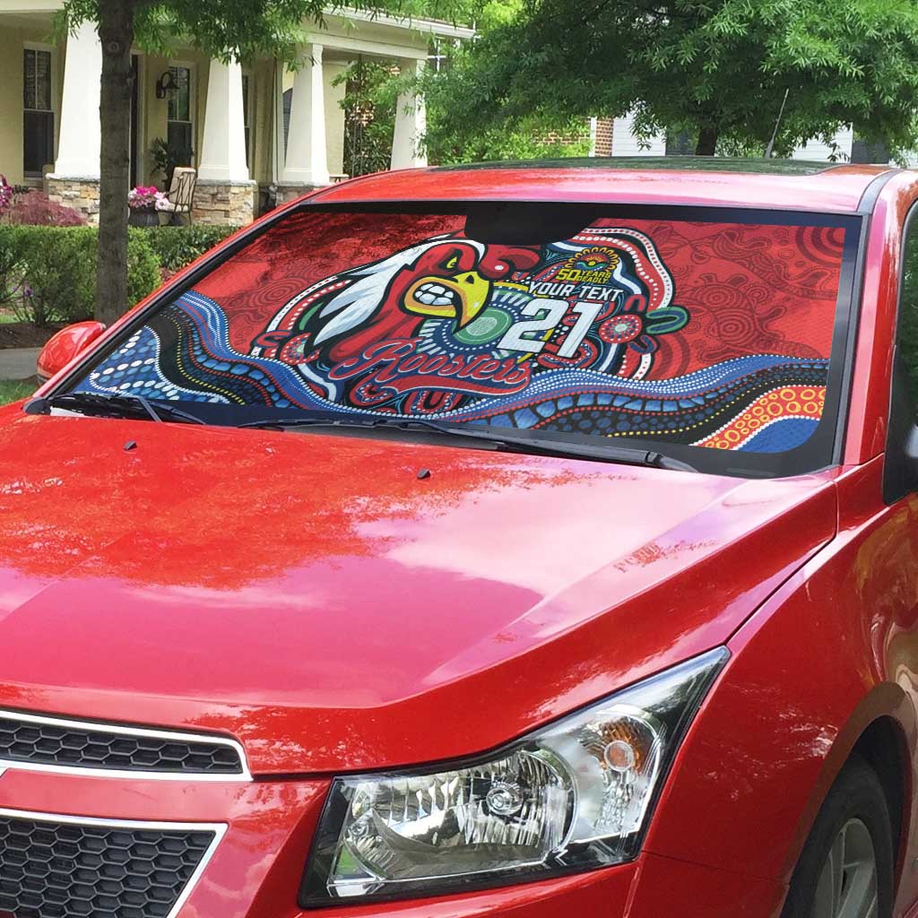 Custom Roosters Honouring First Nations Auto Sun Shade NAIDOC 2026 Deadly 50 Years