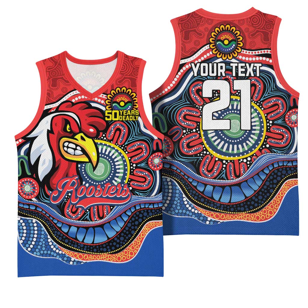 Custom Roosters Honouring First Nations Basketball Jersey NAIDOC 2026 Deadly 50 Years