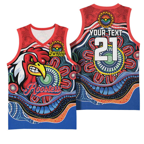 Custom Roosters Honouring First Nations Basketball Jersey NAIDOC 2026 Deadly 50 Years