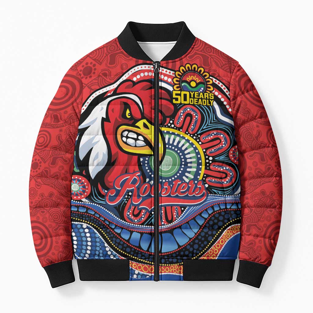 Custom Roosters Honouring First Nations Bomber Puffer Jacket NAIDOC 2026 Deadly 50 Years