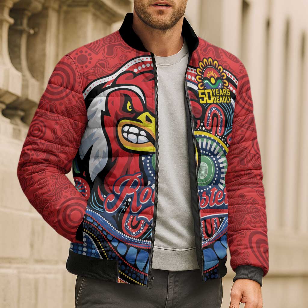 Custom Roosters Honouring First Nations Bomber Puffer Jacket NAIDOC 2026 Deadly 50 Years