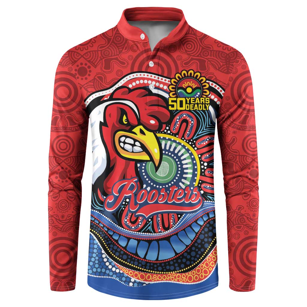 Custom Roosters Honouring First Nations Button Sweatshirt NAIDOC 2026 Deadly 50 Years