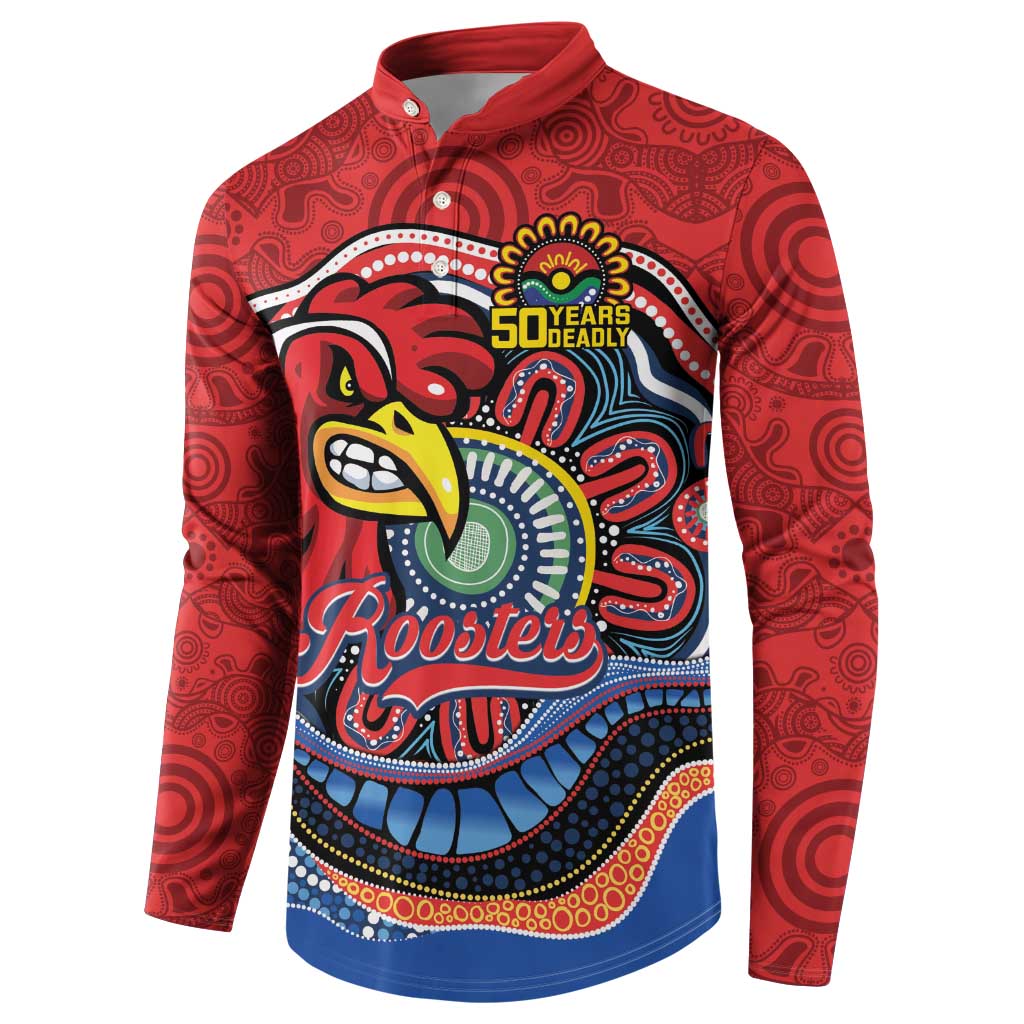 Custom Roosters Honouring First Nations Button Sweatshirt NAIDOC 2026 Deadly 50 Years