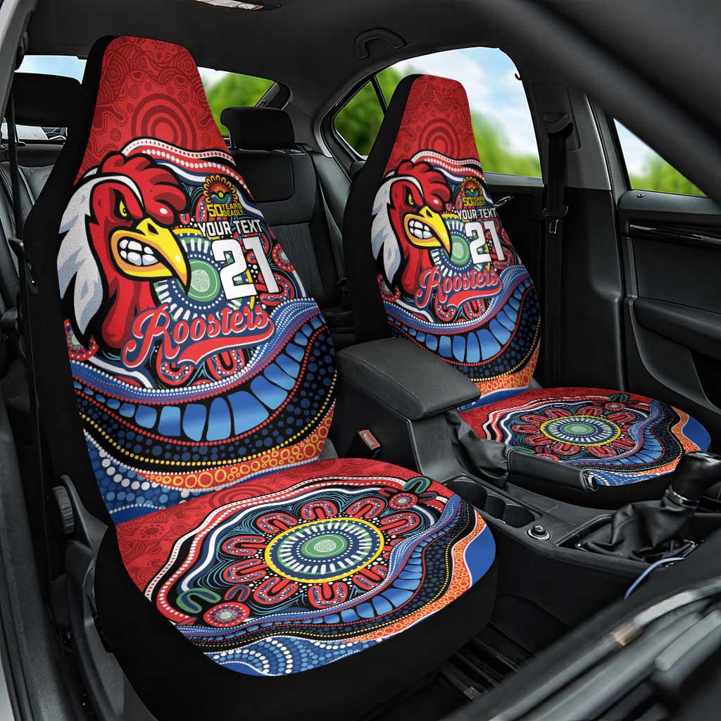 Custom Roosters Honouring First Nations Car Seat Cover NAIDOC 2026 Deadly 50 Years