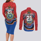 Custom Roosters Honouring First Nations Couples Matching Long Sleeve Bodycon Dress and Long Sleeve Button Shirt NAIDOC 2026 Deadly 50 Years