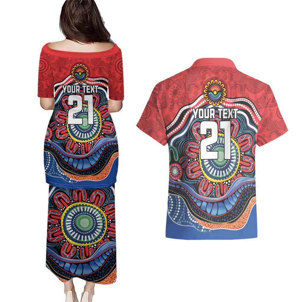 Custom Roosters Honouring First Nations Couples Matching Puletasi and Hawaiian Shirt NAIDOC 2026 Deadly 50 Years