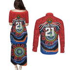 Custom Roosters Honouring First Nations Couples Matching Puletasi and Long Sleeve Button Shirt NAIDOC 2026 Deadly 50 Years