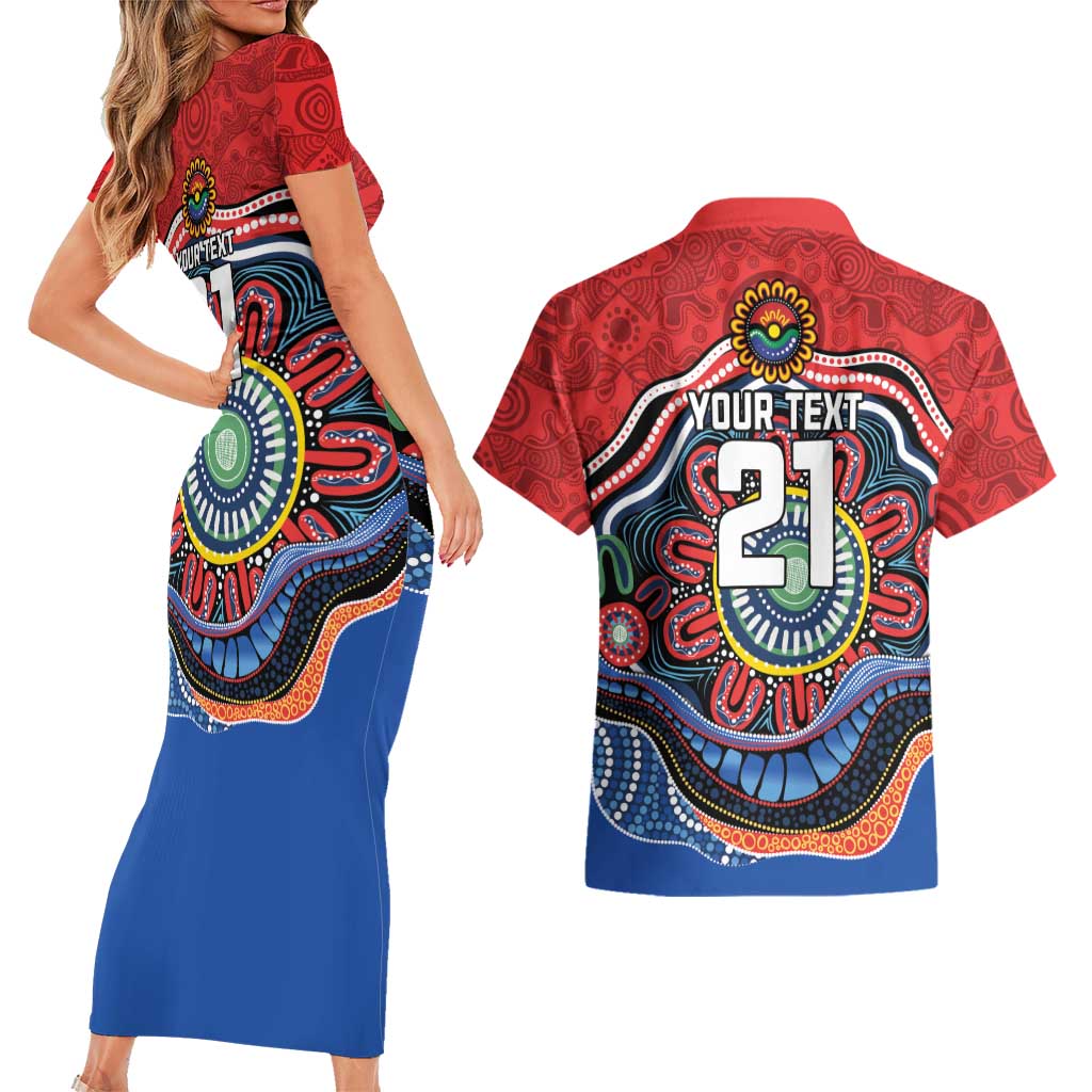 Custom Roosters Honouring First Nations Couples Matching Short Sleeve Bodycon Dress and Hawaiian Shirt NAIDOC 2026 Deadly 50 Years