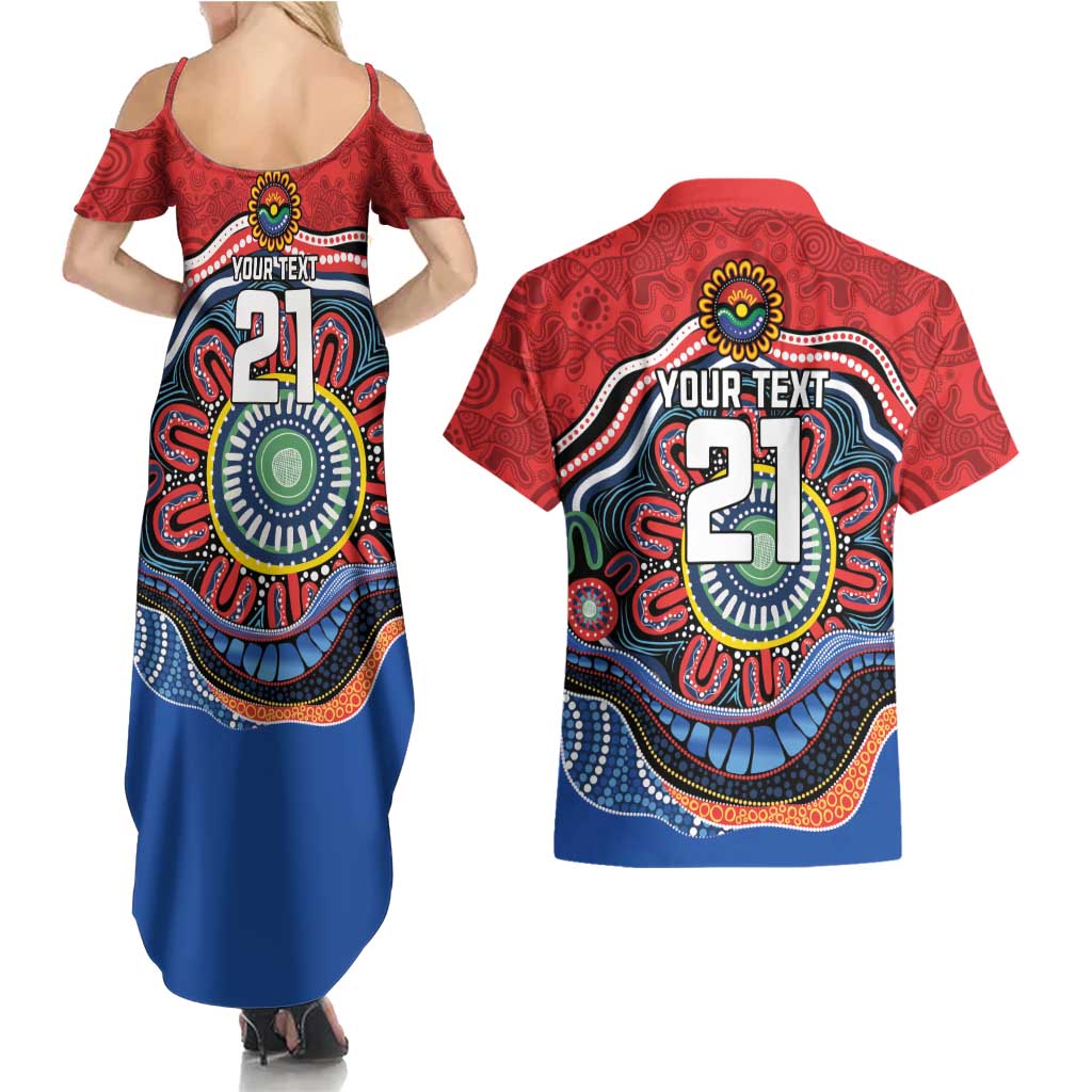 Custom Roosters Honouring First Nations Couples Matching Summer Maxi Dress and Hawaiian Shirt NAIDOC 2026 Deadly 50 Years