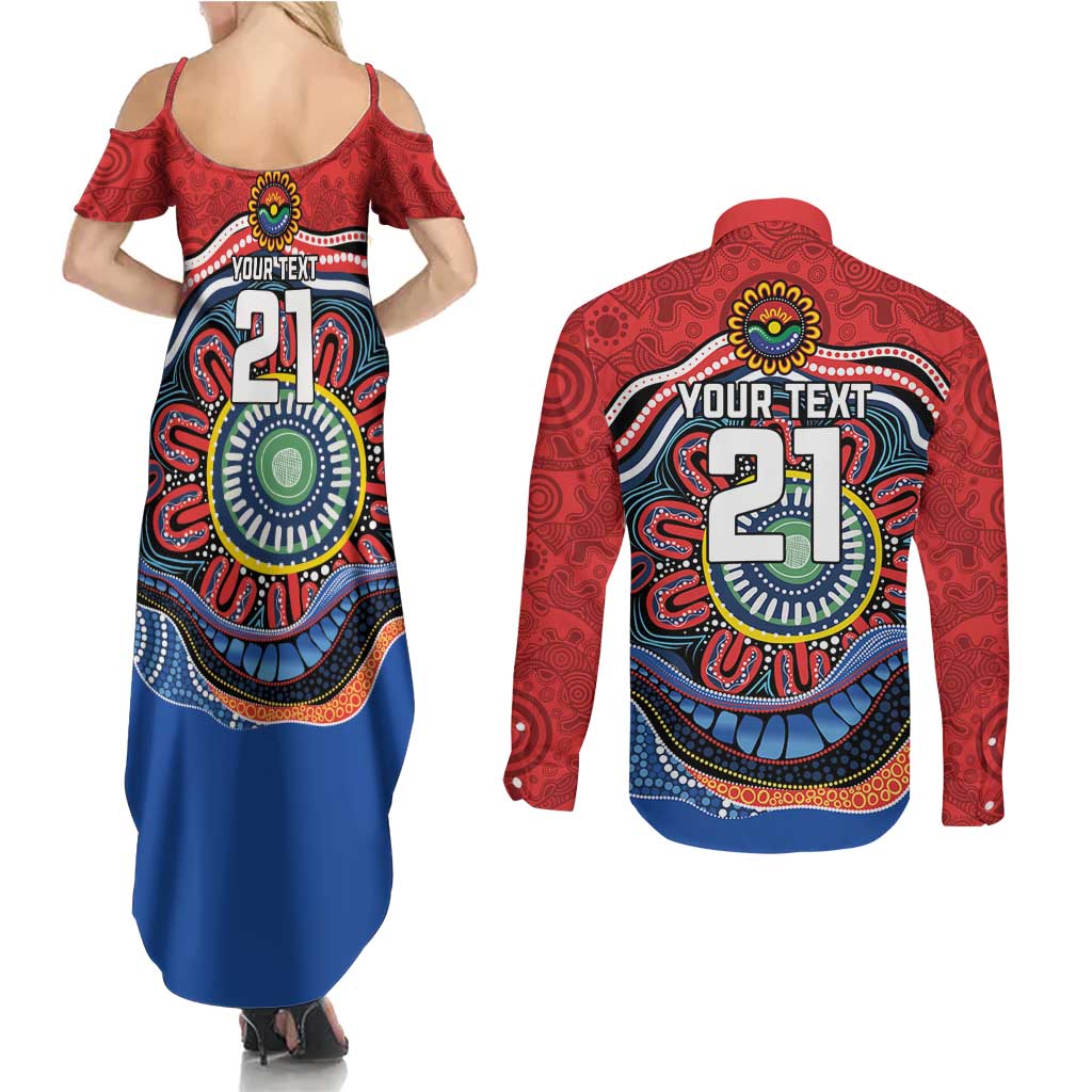 Custom Roosters Honouring First Nations Couples Matching Summer Maxi Dress and Long Sleeve Button Shirt NAIDOC 2026 Deadly 50 Years