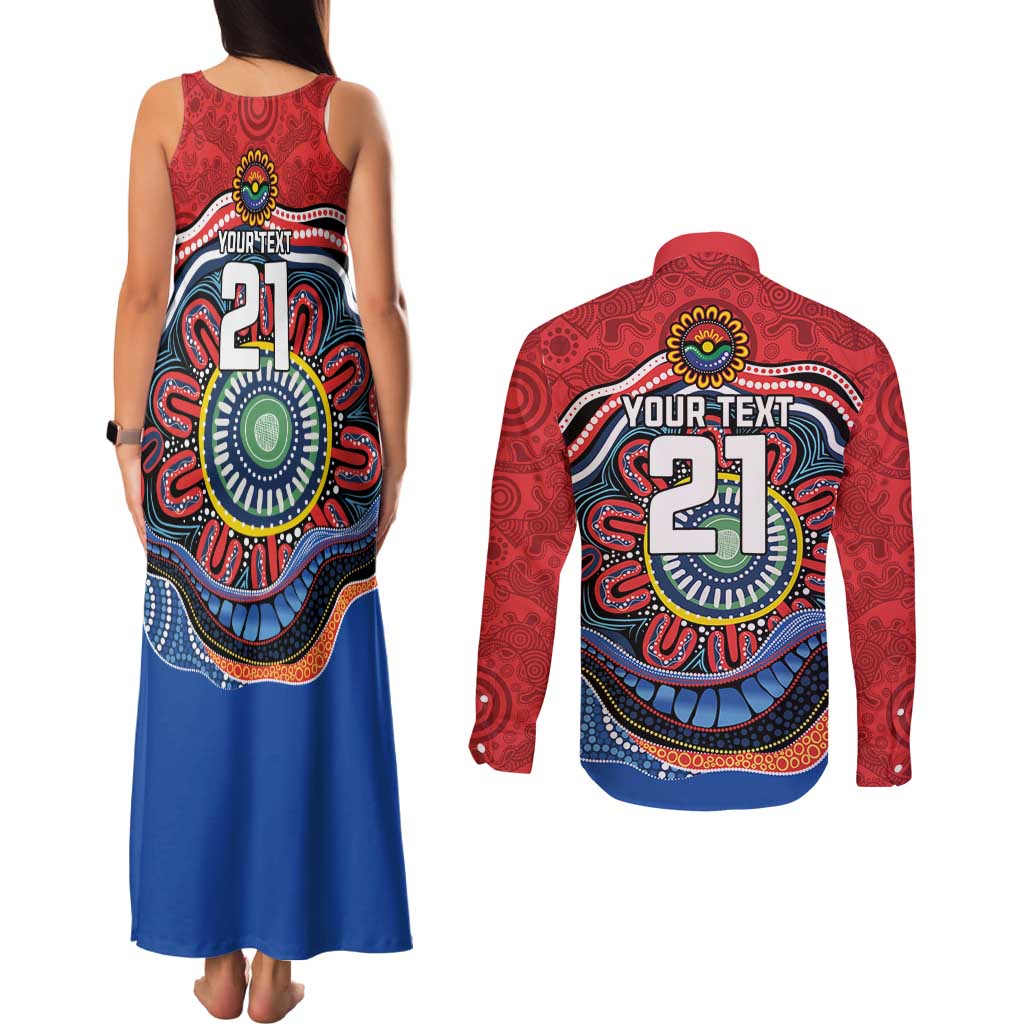 Custom Roosters Honouring First Nations Couples Matching Tank Maxi Dress and Long Sleeve Button Shirt NAIDOC 2026 Deadly 50 Years