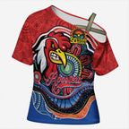 Custom Roosters Honouring First Nations Cross Shoulder Shirt NAIDOC 2026 Deadly 50 Years