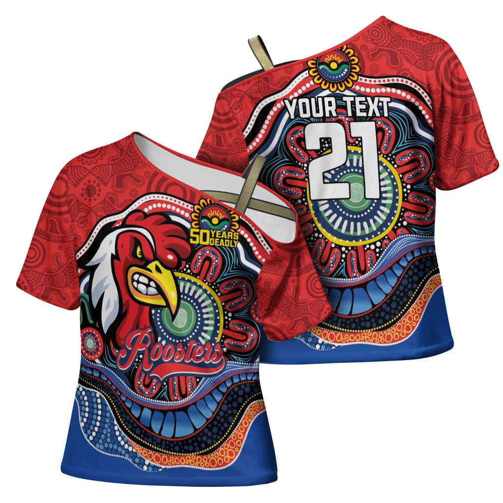 Custom Roosters Honouring First Nations Cross Shoulder Shirt NAIDOC 2026 Deadly 50 Years