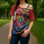 Custom Roosters Honouring First Nations Cross Shoulder Shirt NAIDOC 2026 Deadly 50 Years