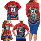Custom Roosters Honouring First Nations Family Matching Long Sleeve Bodycon Dress and Hawaiian Shirt NAIDOC 2026 Deadly 50 Years
