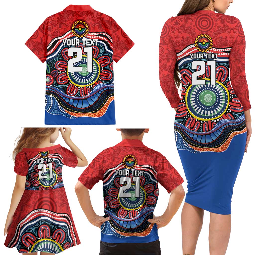Custom Roosters Honouring First Nations Family Matching Long Sleeve Bodycon Dress and Hawaiian Shirt NAIDOC 2026 Deadly 50 Years