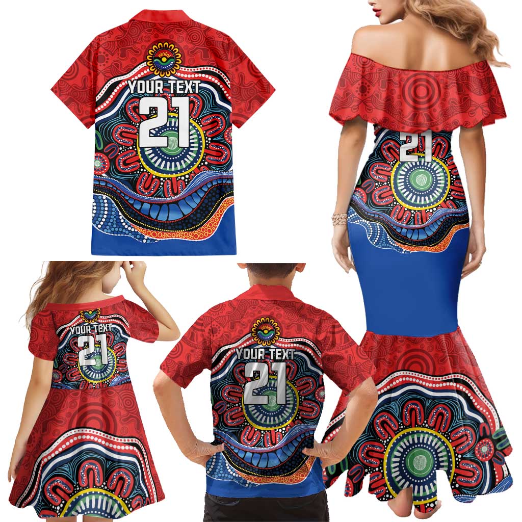 Custom Roosters Honouring First Nations Family Matching Mermaid Dress and Hawaiian Shirt NAIDOC 2026 Deadly 50 Years