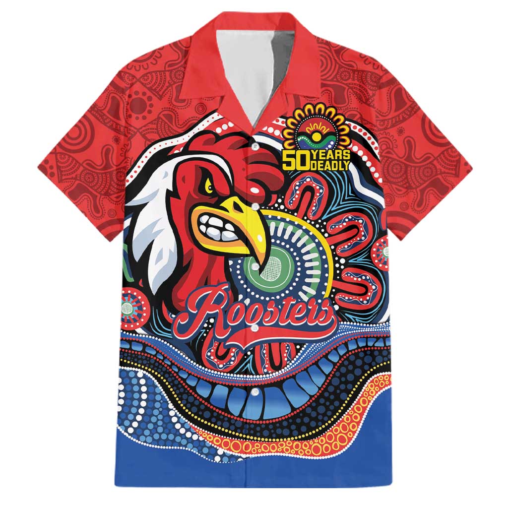 Custom Roosters Honouring First Nations Family Matching Mermaid Dress and Hawaiian Shirt NAIDOC 2026 Deadly 50 Years