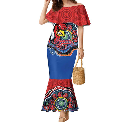 Custom Roosters Honouring First Nations Family Matching Mermaid Dress and Hawaiian Shirt NAIDOC 2026 Deadly 50 Years