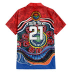 Custom Roosters Honouring First Nations Family Matching Off The Shoulder Long Sleeve Dress and Hawaiian Shirt NAIDOC 2026 Deadly 50 Years