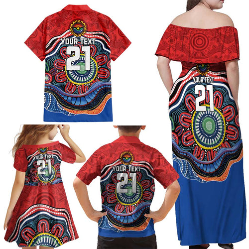 Custom Roosters Honouring First Nations Family Matching Off Shoulder Maxi Dress and Hawaiian Shirt NAIDOC 2026 Deadly 50 Years
