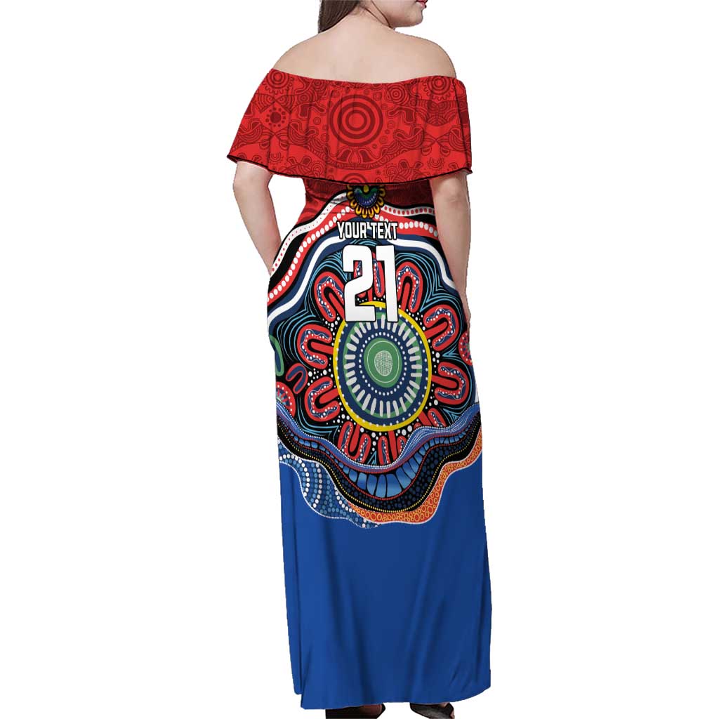 Custom Roosters Honouring First Nations Family Matching Off Shoulder Maxi Dress and Hawaiian Shirt NAIDOC 2026 Deadly 50 Years