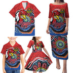Custom Roosters Honouring First Nations Family Matching Puletasi and Hawaiian Shirt NAIDOC 2026 Deadly 50 Years