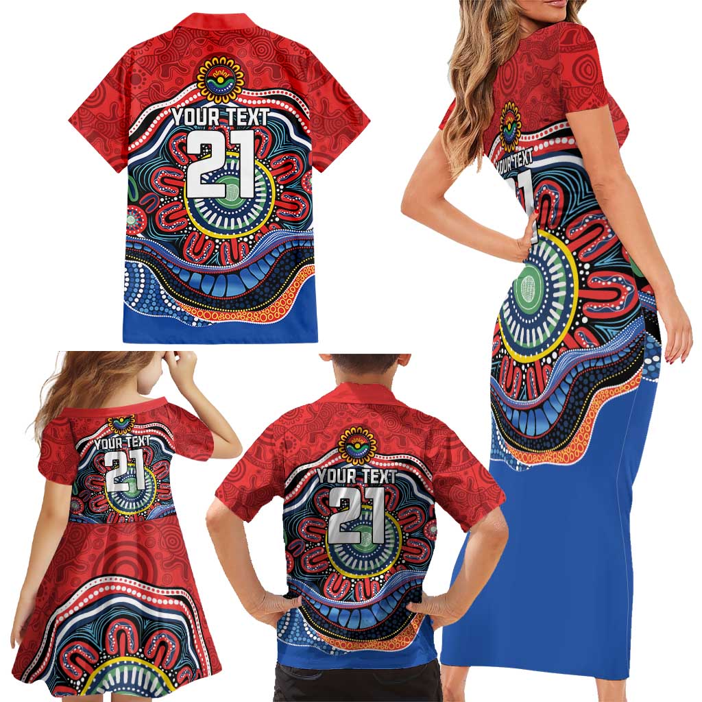 Custom Roosters Honouring First Nations Family Matching Short Sleeve Bodycon Dress and Hawaiian Shirt NAIDOC 2026 Deadly 50 Years