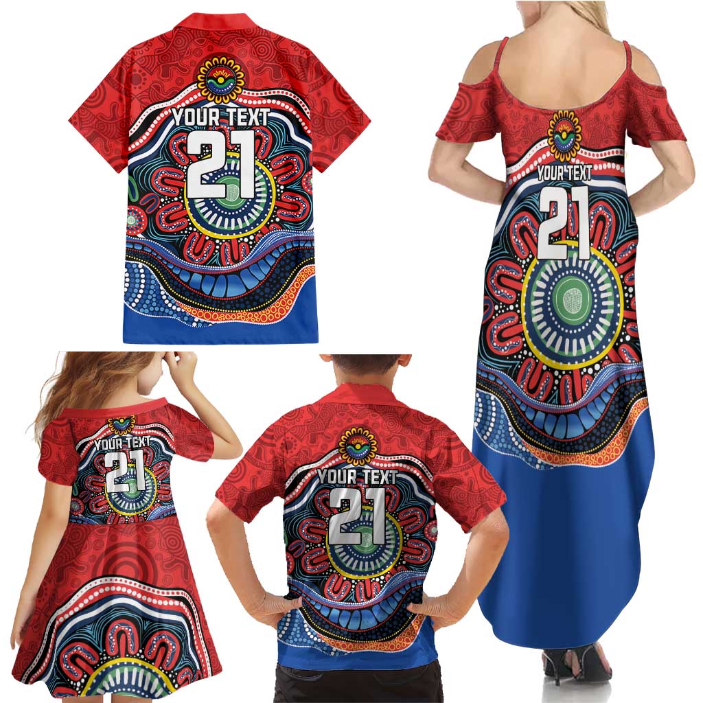Custom Roosters Honouring First Nations Family Matching Summer Maxi Dress and Hawaiian Shirt NAIDOC 2026 Deadly 50 Years