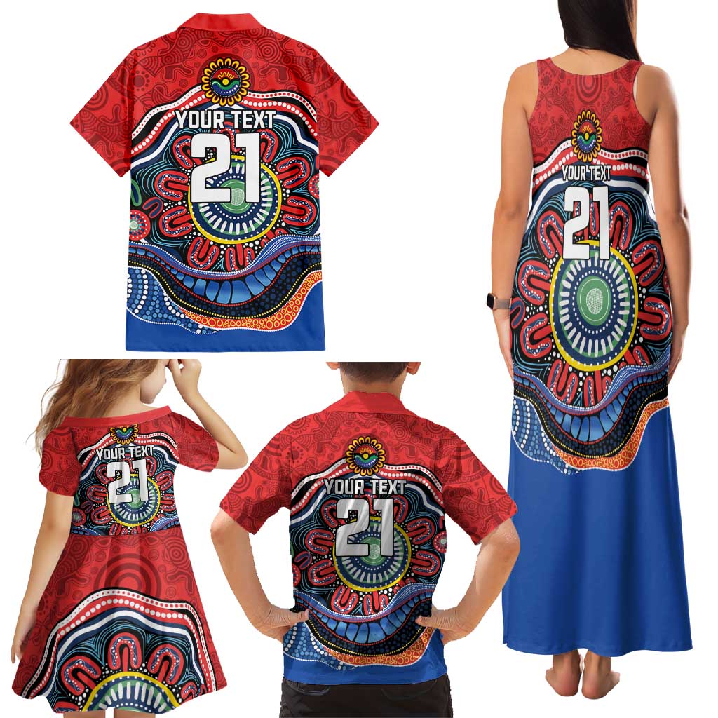 Custom Roosters Honouring First Nations Family Matching Tank Maxi Dress and Hawaiian Shirt NAIDOC 2026 Deadly 50 Years
