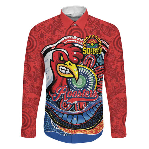 Custom Roosters Honouring First Nations Family Matching Tank Maxi Dress and Hawaiian Shirt NAIDOC 2026 Deadly 50 Years