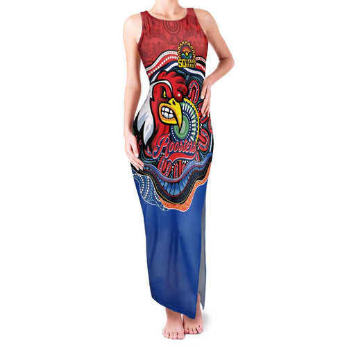 Custom Roosters Honouring First Nations Family Matching Tank Maxi Dress and Hawaiian Shirt NAIDOC 2026 Deadly 50 Years
