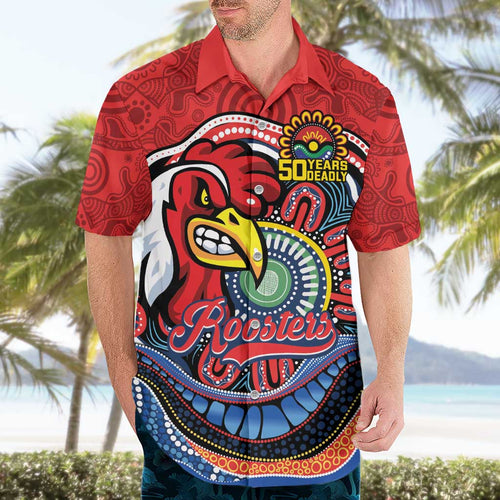 Custom Roosters Honouring First Nations Hawaiian Shirt NAIDOC 2026 Deadly 50 Years