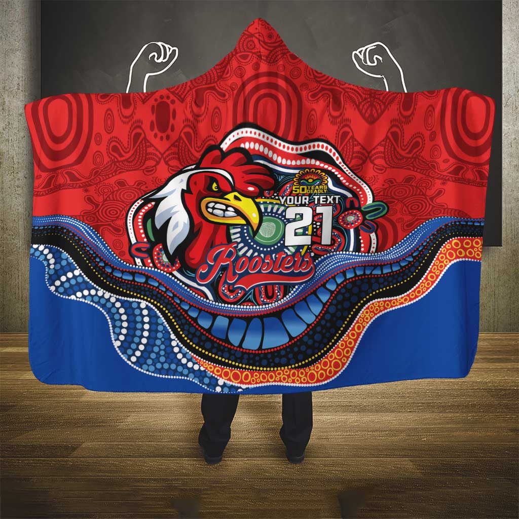 Custom Roosters Honouring First Nations Hooded Blanket NAIDOC 2026 Deadly 50 Years