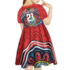 Custom Roosters Honouring First Nations Kid Short Sleeve Dress NAIDOC 2026 Deadly 50 Years