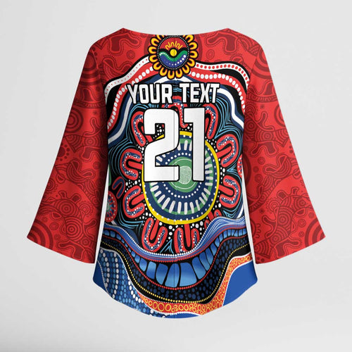 Custom Roosters Honouring First Nations Kimono Sleeve Blouse NAIDOC 2026 Deadly 50 Years