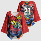 Custom Roosters Honouring First Nations Kimono Sleeve Blouse NAIDOC 2026 Deadly 50 Years