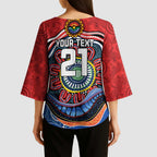 Custom Roosters Honouring First Nations Kimono Sleeve Blouse NAIDOC 2026 Deadly 50 Years