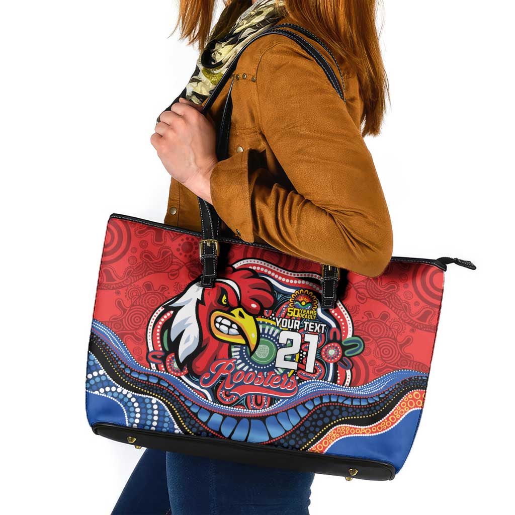 Custom Roosters Honouring First Nations Leather Tote Bag NAIDOC 2026 Deadly 50 Years