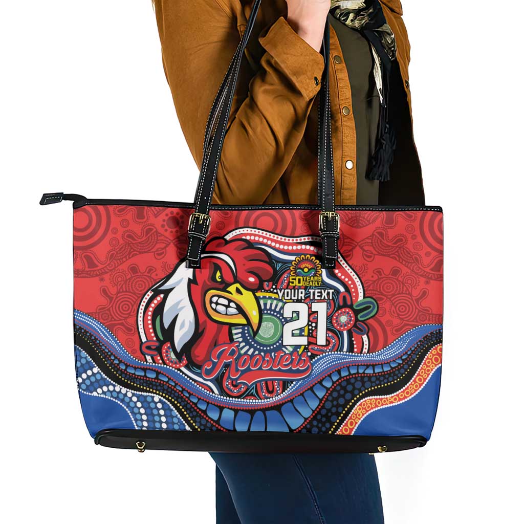 Custom Roosters Honouring First Nations Leather Tote Bag NAIDOC 2026 Deadly 50 Years