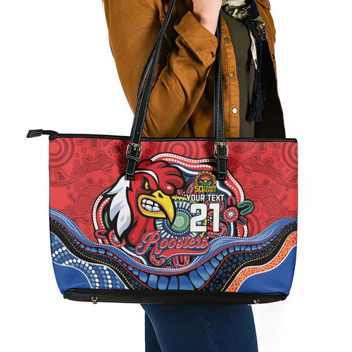 Custom Roosters Honouring First Nations Leather Tote Bag NAIDOC 2026 Deadly 50 Years