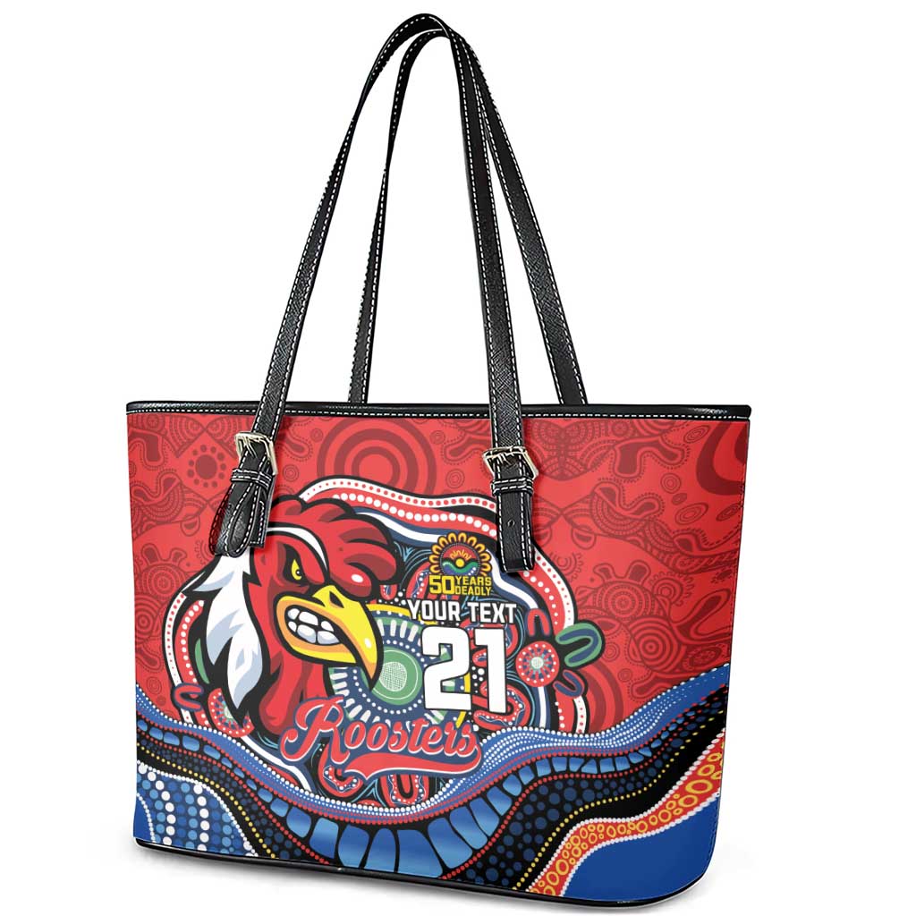 Custom Roosters Honouring First Nations Leather Tote Bag NAIDOC 2026 Deadly 50 Years
