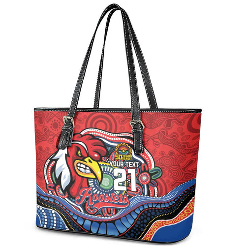 Custom Roosters Honouring First Nations Leather Tote Bag NAIDOC 2026 Deadly 50 Years