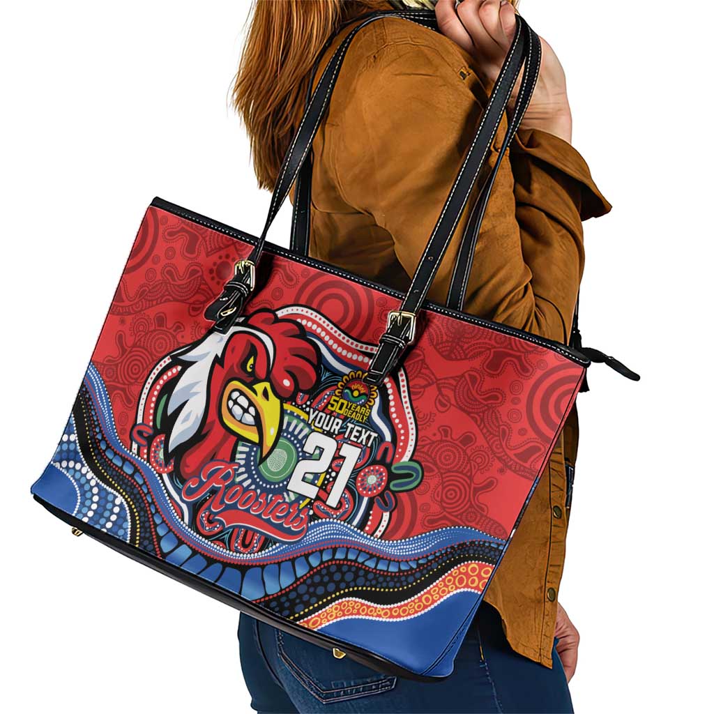 Custom Roosters Honouring First Nations Leather Tote Bag NAIDOC 2026 Deadly 50 Years