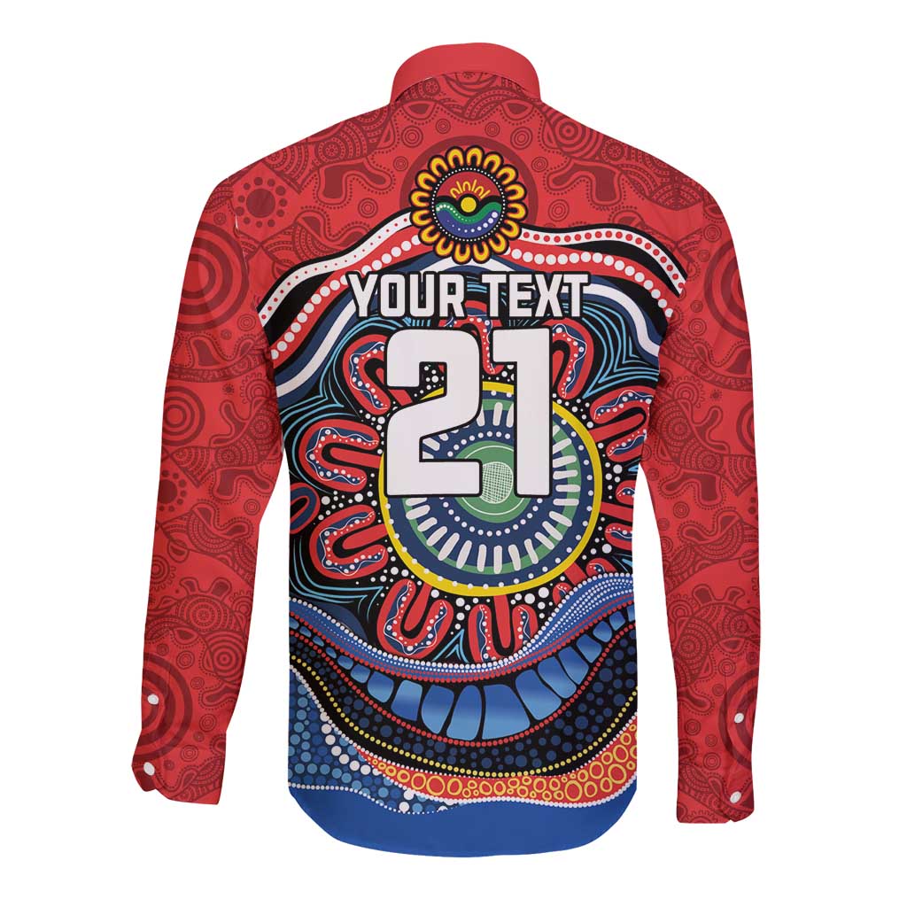 Custom Roosters Honouring First Nations Long Sleeve Button Shirt NAIDOC 2026 Deadly 50 Years