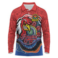 Custom Roosters Honouring First Nations Long Sleeve Polo Shirt NAIDOC 2026 Deadly 50 Years