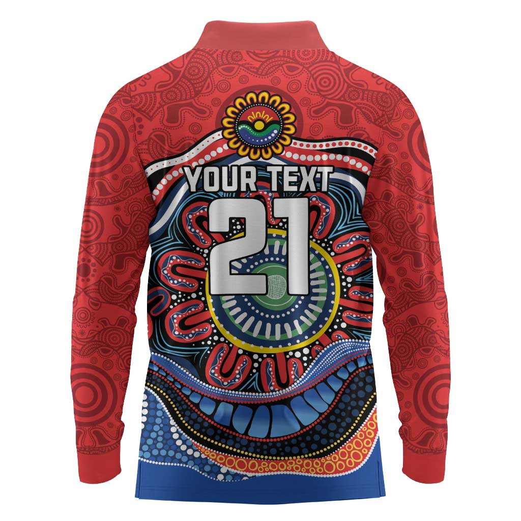 Custom Roosters Honouring First Nations Long Sleeve Polo Shirt NAIDOC 2026 Deadly 50 Years