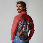 Custom Roosters Honouring First Nations Long Sleeve Polo Shirt NAIDOC 2026 Deadly 50 Years