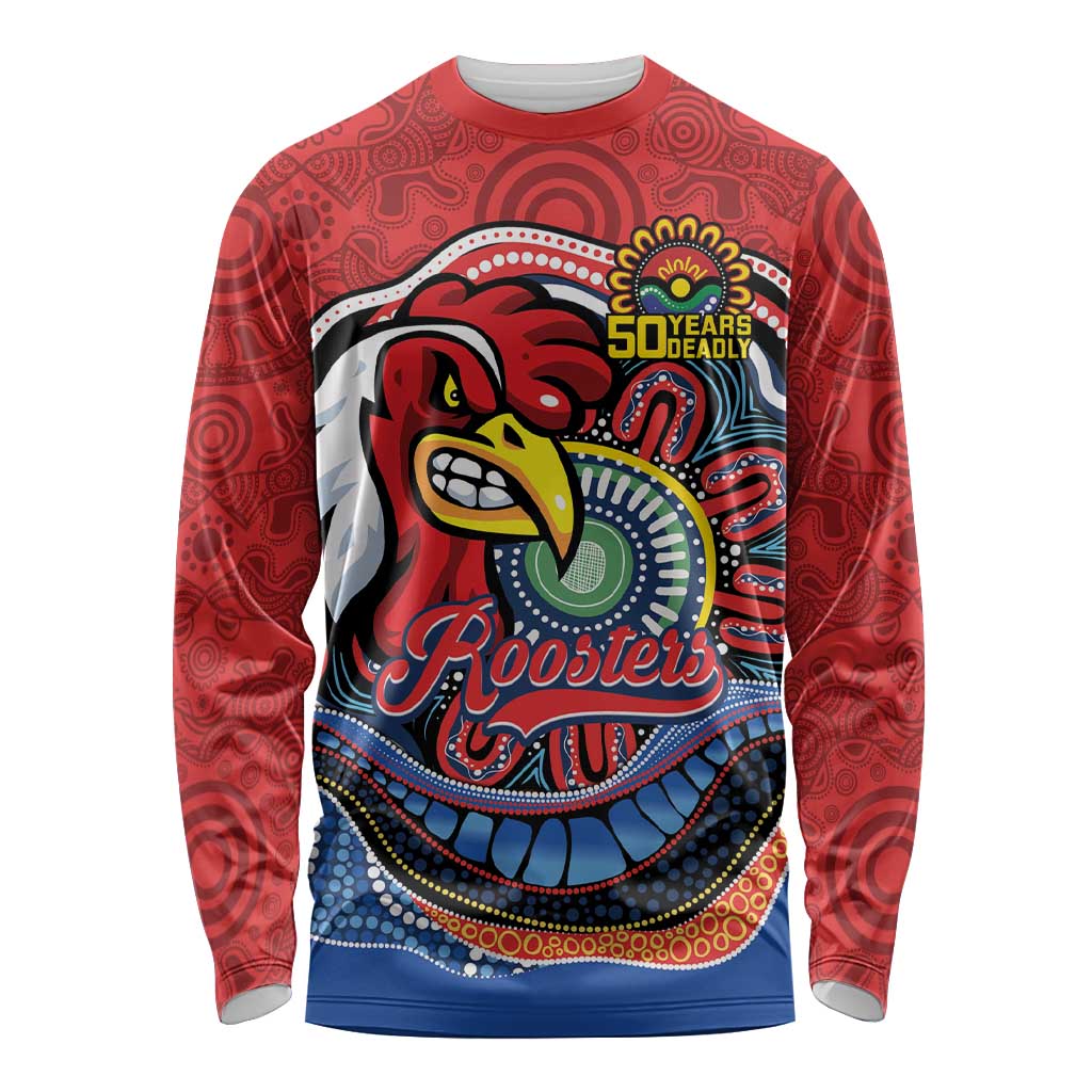 Custom Roosters Honouring First Nations Long Sleeve Shirt NAIDOC 2026 Deadly 50 Years